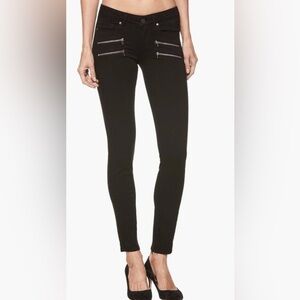 Paige Edgemont Double Zipper Ultra Skinny Black Jeans
